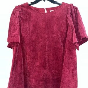 Crown and Ivy Red Velvet Women's Top